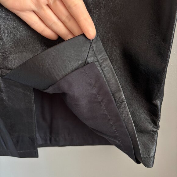 Vintage Black Leather Skirt - Picture 7 of 7